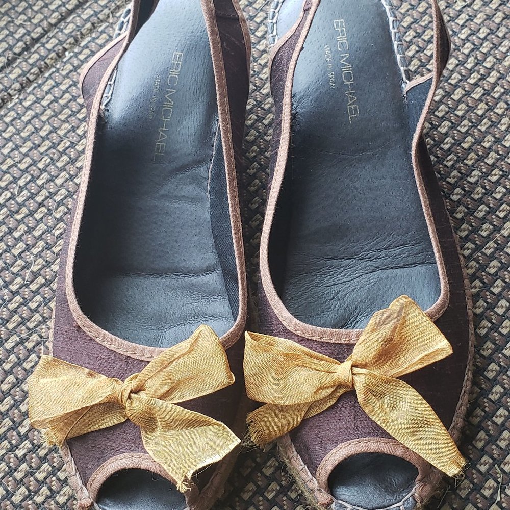 Eric Michael brown open toe espadrilles EU size 41